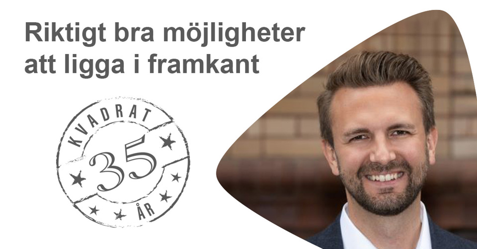 Sebastian Nordin, managementkonsult vid Kvadrat Göteborg.